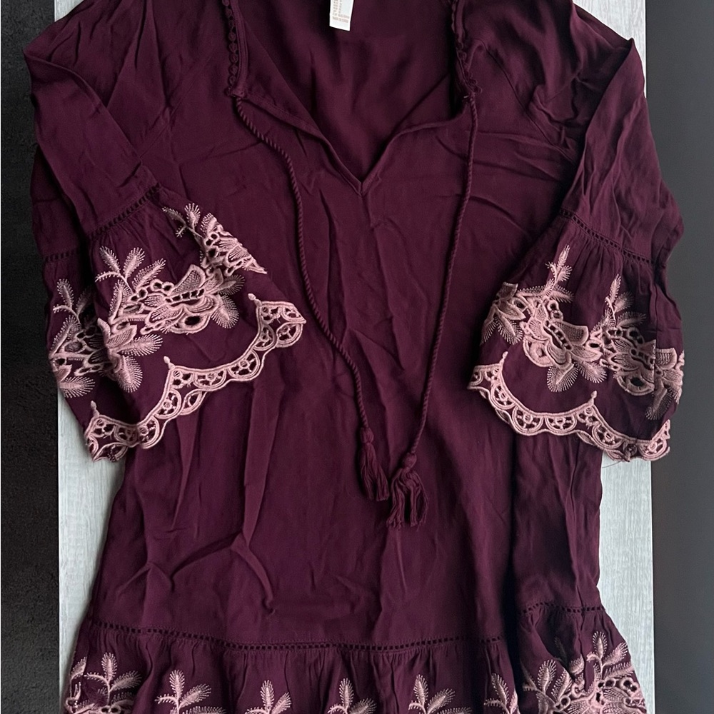 Forever 21 Maroon and Pink Dress